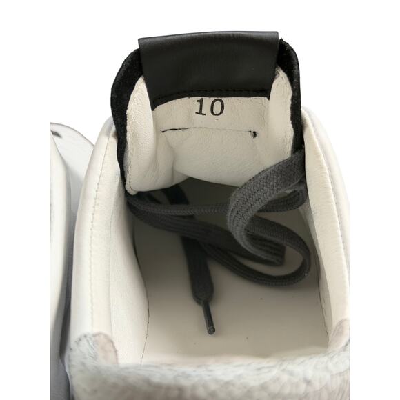 Valentino Laura Low Top Sneakers White Leather Crackle Heel IT 40 US 10 - Picture 8 of 10